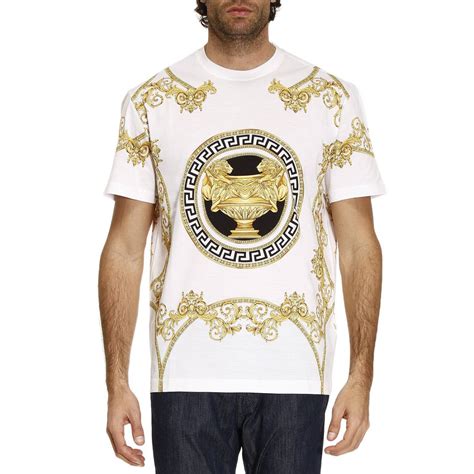 versace white shirt mens|black and white versace shirt.